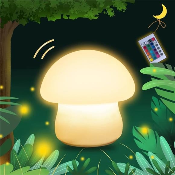 Mushroom Lamp, Rechargeable Mushroom Night Light, Multi-Color LED Mushroom - Picture 1 of 6